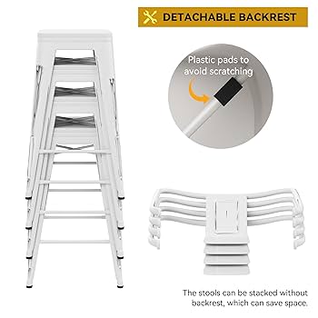 Amazon｜HAOBO Home 24インチ 工業用金属製バースツール ロー